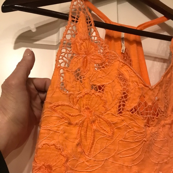 ⚡️ Free People Orange Crocheted Razorback Tank - Picture 10 of 13